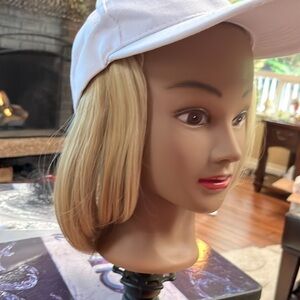 Baseball hat with wig. NWOT